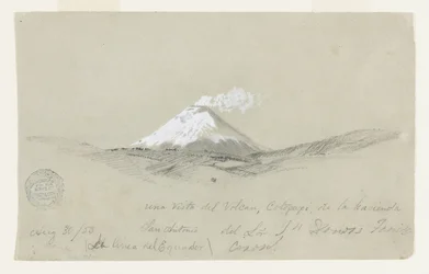 View of Cotopaxi from the Hacienda San Antonio, Ecuador
