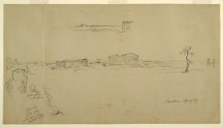Views of the Basilica and the Temple of Neptune, Paestum, Italy