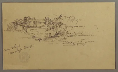 Water Wheel with a Basin in a Garden, Jaffa, Palestine [Tel Aviv, Israel]