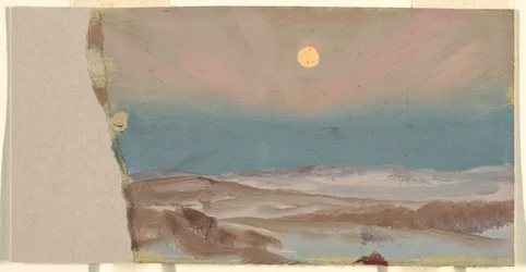 Winter Landscape with Full Moon