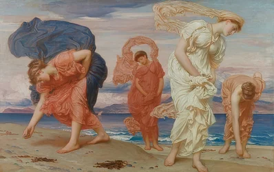 Greek Girls Picking up Pebbles on the Beach. Around 1871