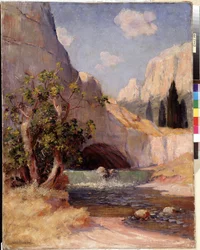 View of Fontaine du Vaucluse Landscape of Provence
