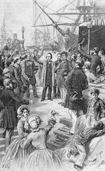 Victor Hugo Saying Goodbye to His Friends and Supporters in Antwerp on 1st August 1852