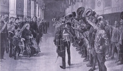 Queen Victoria inspecting invalided Colonials in St George