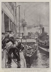 Reinforcements for the Cape Station, Bluejackets Going on Board the SS Briton at Southampton