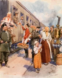 Tea-Sellers at a Country Railway Station