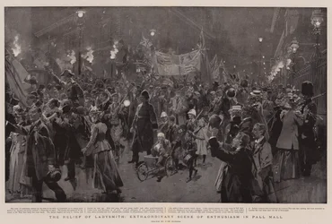 The Relief of Ladysmith, Extraordinary Scene of Enthusiasm in Pall Mall