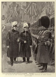 The Return of Lord Roberts, the Irish Guards inspected by their Colonel