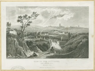 Burslem - View of the Potteries (engraving)