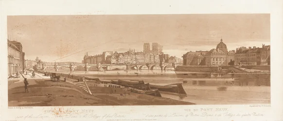 View of the Pont Neuf, part of the Louvre, Notre-Dame and the College of Four Nations, 1803; Plate 7 from Views in Paris, the Emanuel Volume tracing of plate B1981.25.2616