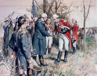 American War of Independence (1775-1783): The Surrender of British General John Burgoyne at Saratoga, 1777