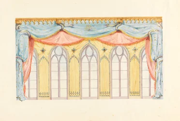 Window Decoration, Probably for the East Wall of the Music Room, Royal Pavilion, Brighton, 1820