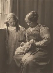 Mrs. Frederick H. Evans, Barbara Evans, and Phyllis the Doll