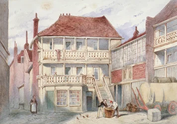 View of the French Horn Tavern, Holborn, London, 1840