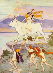 Europa waved her hand and called out 