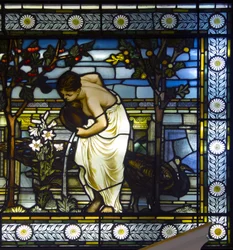 London, Thomas Goode Showroom, South Audley Street, GE Cooke, attributed Frederick Vincent Hart, Classical Maidens In A Garden