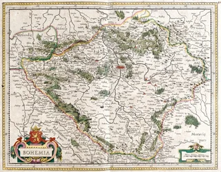 Map of Bohemia (Czech Republic)
