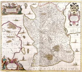 Map of Scania, Sweden