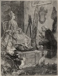 Francois Boucher Painting the Portrait of Madame de Pompadour