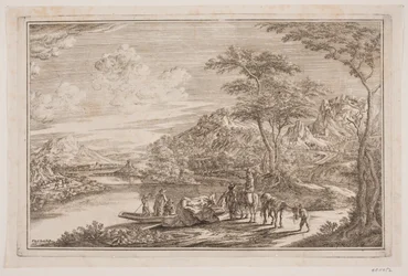 A Ferry Place in a Mountainous Region