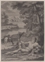 River god in a landscape, 1725