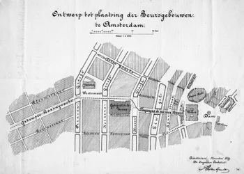 Design for a commodity exchange, Amsterdam, situation. November 1879