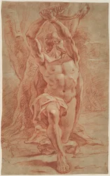 Kneeling Man Bound to a Tree