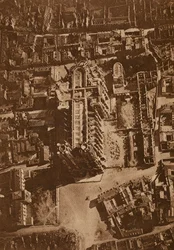 Aerial View of Reims Cathedral, World War I