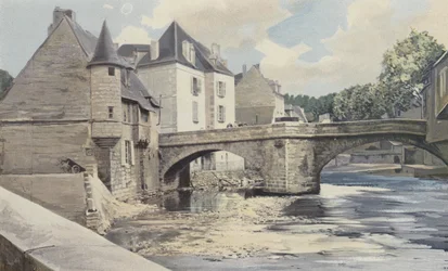Aubusson, Terrade Bridge, on the Creuse, Downstream View