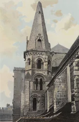 Auxerre, Saint-Eusebe Church, Northwest View (before restoration)