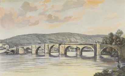 Cahors, General View of the Pont Neuf (14th Century), Upstream View from the Right Bank