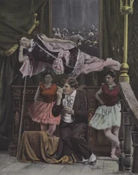 Fairground entertainers on stage