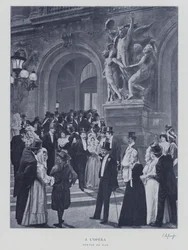 Leaving a ball at the Paris Opera
