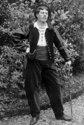 Portrait of a young costume man, Bourmont region in Haute-Marne, circa 1880. Photography. Ducos Collection.