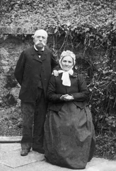 Portrait of an elderly couple, from the surroundings of Bourmont in Haute Marne. Photography late 19th century. Ducos Collection