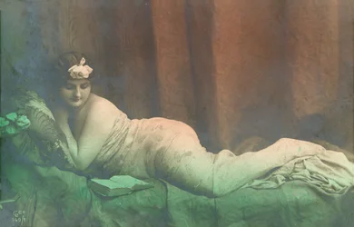 Reclining girl, reading