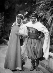 Representatives of the French colonies, in traditional costume, in Paris, circa 1850, received by Jean Etienne Theodore Ducos (1801-1855), minister of navy and colonies from 1851 to 1855. Photography. Ducos Collection.