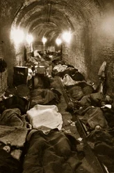 Residents of Le Havre seek refuge in the train tunnels, September 1940
