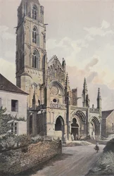 Saint-Pere-sous-Vezelay, Church, Northwest Facade (before restoration)