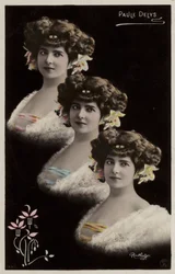 Three identical female heads