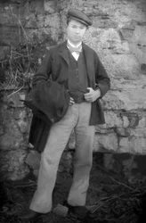 Young man on Sunday near Bourmont in Haute-Marne, circa 1880. Photography. Ducos Collection.