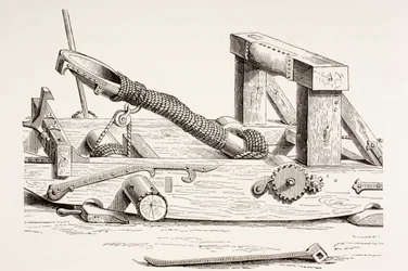 15th century mangonel, from Les Arts au Moyen Age, published 1873