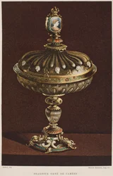 17th Century Sweet Jar with Cameos (from Dictionnaire de Lameublement et de la Decoration by Henry Havard, Volume 2, Plate 11)