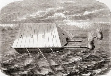A Greek fire ship, after a drawing in a 13th century Latin manuscript, from 