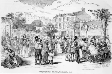 A Guinguette at Belleville on Sunday Evening, from Tableau de Paris by Edmond Auguste Texier, Paris, 1852
