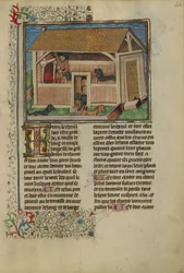 A Hunter Attending to Kenneled Dogs