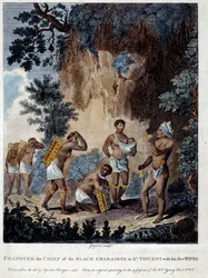 A Karib Chief from the Island of Saint Vincent in the West Indies with His Five Women