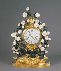 A Louis XV Clock, Vincennes/Mennecy, c.1750