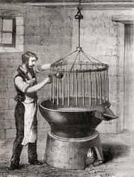 A Chandler Making Candles in the 19th Century, from 