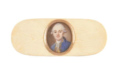 A gentleman, said to be Sir Robert Ainslie, Bt., set into the lid of a box